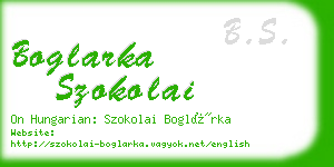 boglarka szokolai business card